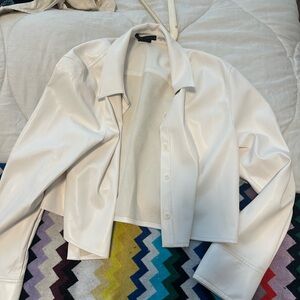 Alice + Olivia White Faux Leather Jacket